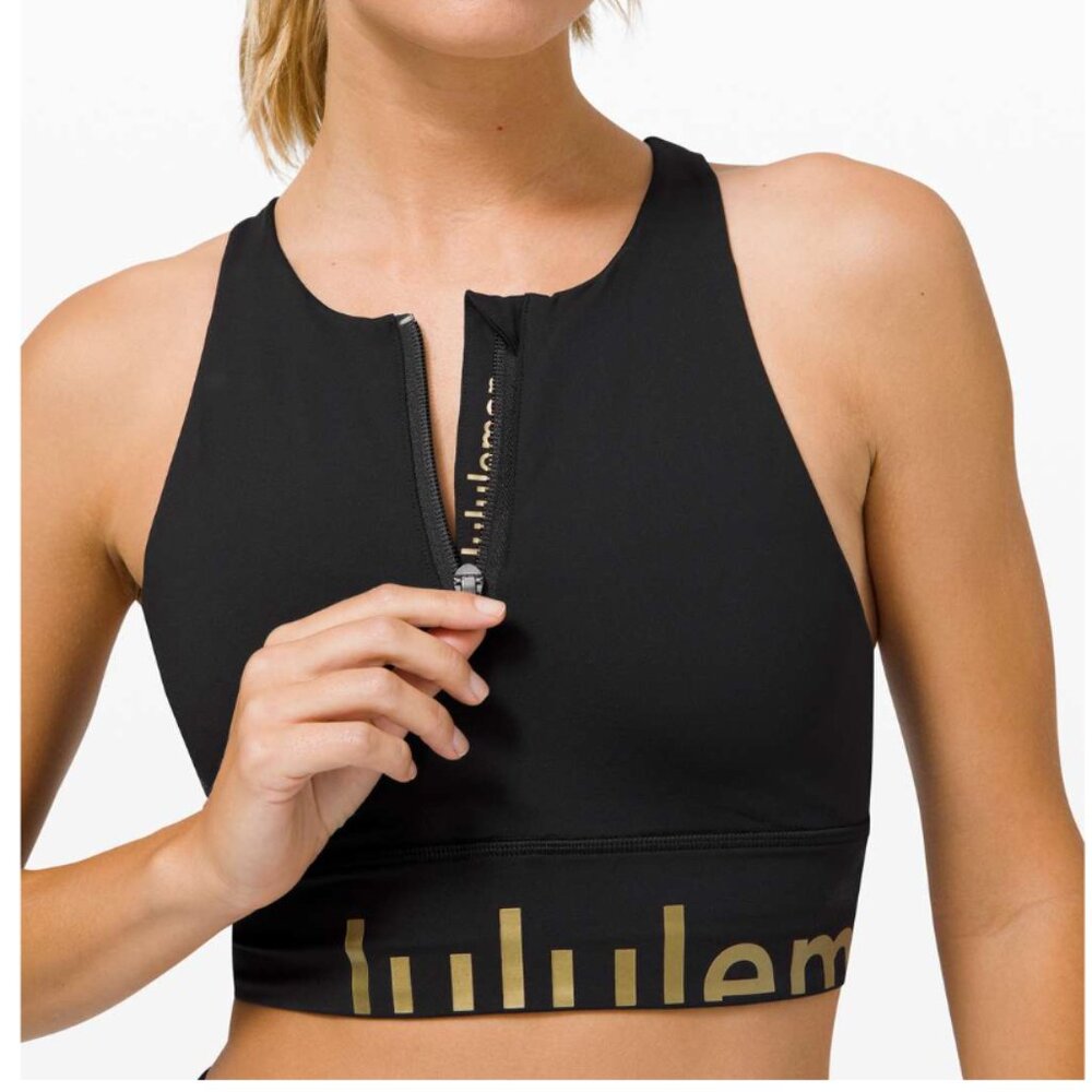 Lululemon Energy Bra High Neck Long Line Zip Special Edition, Size 6